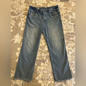 Straight legged, ankle cropped jeans